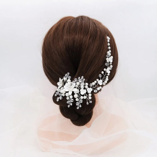 Blossom Brilliance: Floral Radiance Collection – Women's Rhinestone Pearl Headbands.Hair accessories in USA. Bride accessories in USA. Bridal hair accessories in USA. Kids hair accessories in USA. Girls hair accessories. Hair products. Beautiful hair accessories.