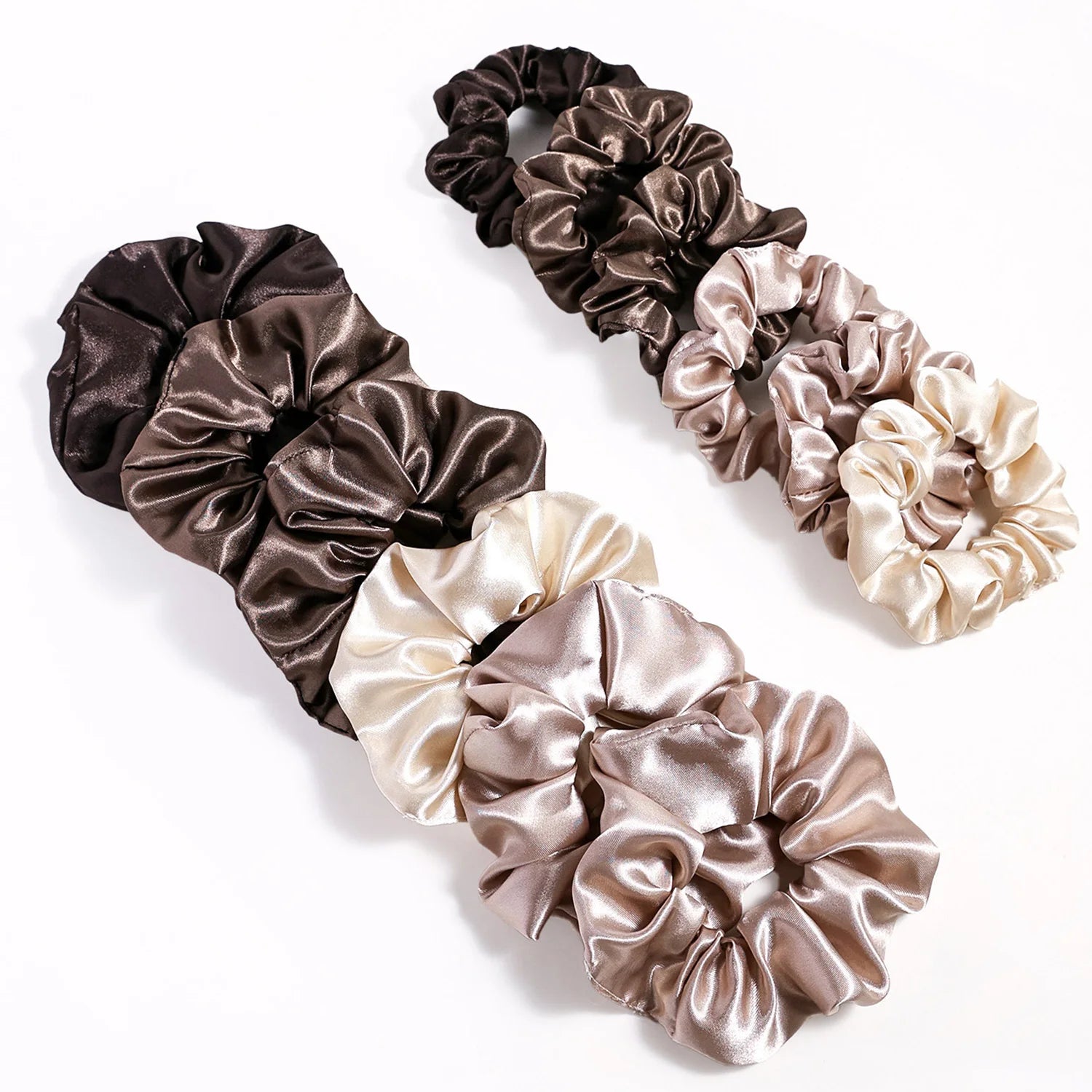 12-Piece Women's Satin Hair Tie Set.Hair accessories in USA. Bride accessories in USA. Bridal hair accessories in USA. Kids hair accessories in USA. Girls hair accessories. Hair products. Beautiful hair accessories.