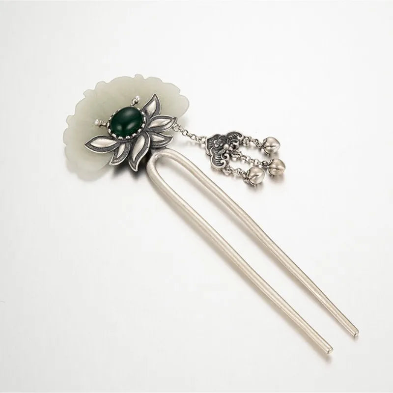 S925 Sterling Silver Hairpin Lotus Elegance Sterling Silver Hairpin