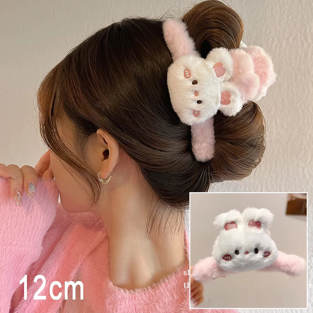 Plush Heart Hair Claws - Fashionable Large Hair Clips for Women Hairxza Hair Accessories. Hair accessories in USA. Bride accessories in USA. Bridal hair accessories in USA. Kids hair accessories in USA. Girls hair accessories. Hair products. Beautiful hair accessories.