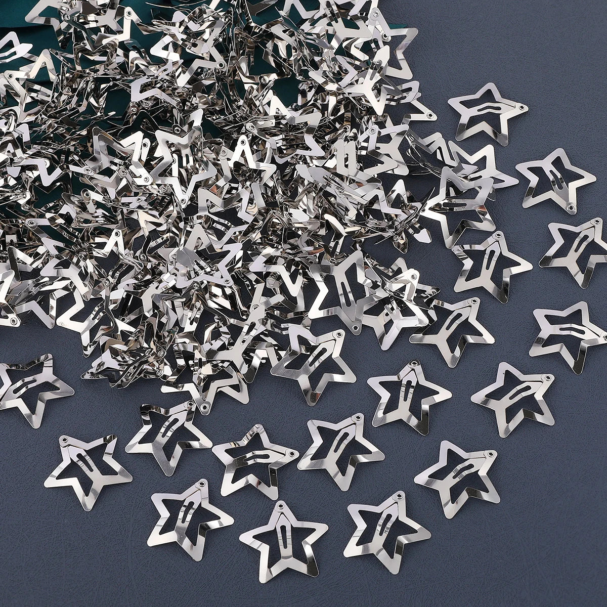 Starlight Glam 50PCS Y2K Silver Star Hair Clips