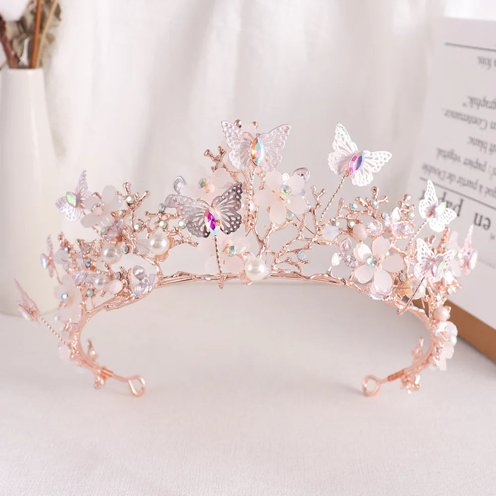 Enchanting Butterfly Elegance: Crystal Bloom Jewelry Ensemble.Hair accessories in USA. Bride accessories in USA. Bridal hair accessories in USA. Kids hair accessories in USA. Girls hair accessories. Hair products. Beautiful hair accessories.