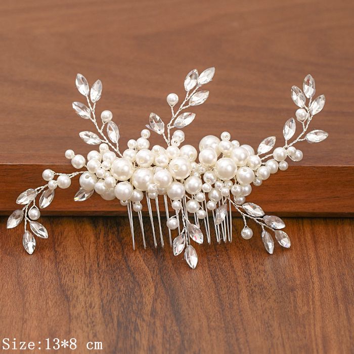 Shimmering Silver Pearl and Rhinestone Hair Combs. Wedding bridal hair combs. Wedding bridal hair accessory.