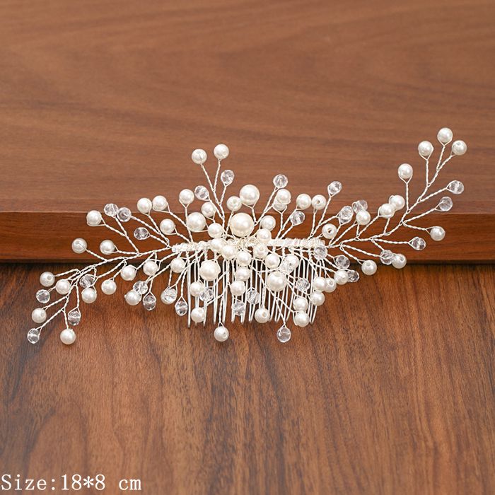 Shimmering Silver Pearl and Rhinestone Hair Combs. Wedding bridal hair combs. Wedding bridal hair accessory.