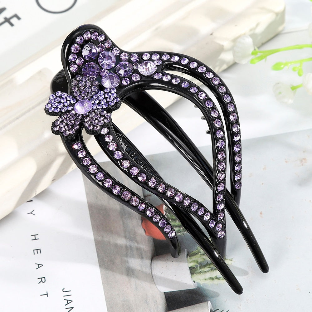 Retro Glam Rhinestone Hairpins. Hair accessories in USA. Bride accessories in USA. Bridal hair accessories in USA. Kids hair accessories in USA. Girls hair accessories. Hair products. Beautiful hair accessories.