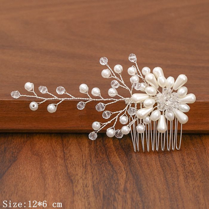 Shimmering Silver Pearl and Rhinestone Hair Combs. Wedding bridal hair combs. Wedding bridal hair accessory.