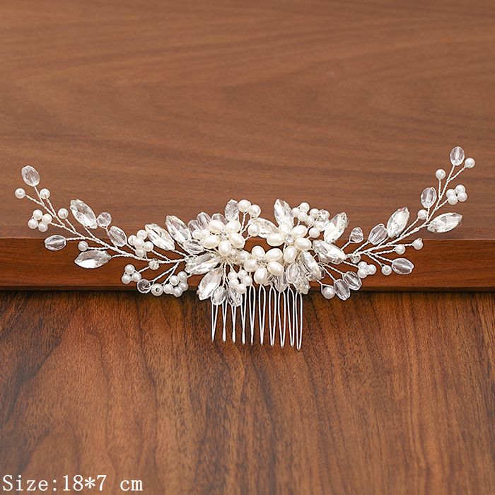 Shimmering Silver Pearl and Rhinestone Hair Combs. Wedding bridal hair combs. Wedding bridal hair accessory.