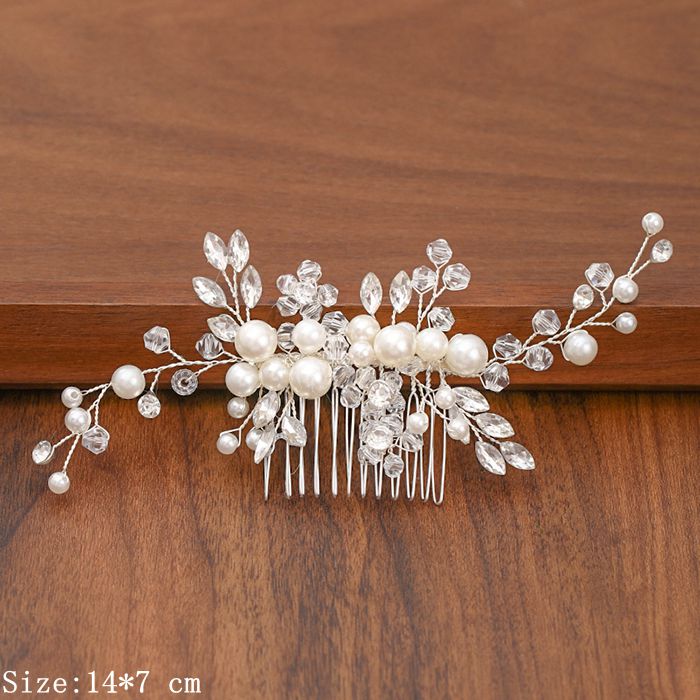 Shimmering Silver Pearl and Rhinestone Hair Combs. Wedding bridal hair combs. Wedding bridal hair accessory.