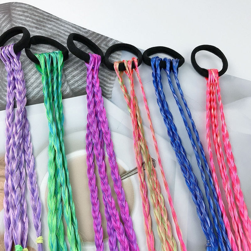 Kids Playful and Colourful Pigtails Hair Extension. Hairxza Hair Accessories. Hair accessories in USA. Bride accessories in USA. Bridal hair accessories in USA. Kids hair accessories in USA. Girls hair accessories. Hair products. Beautiful hair accessories.