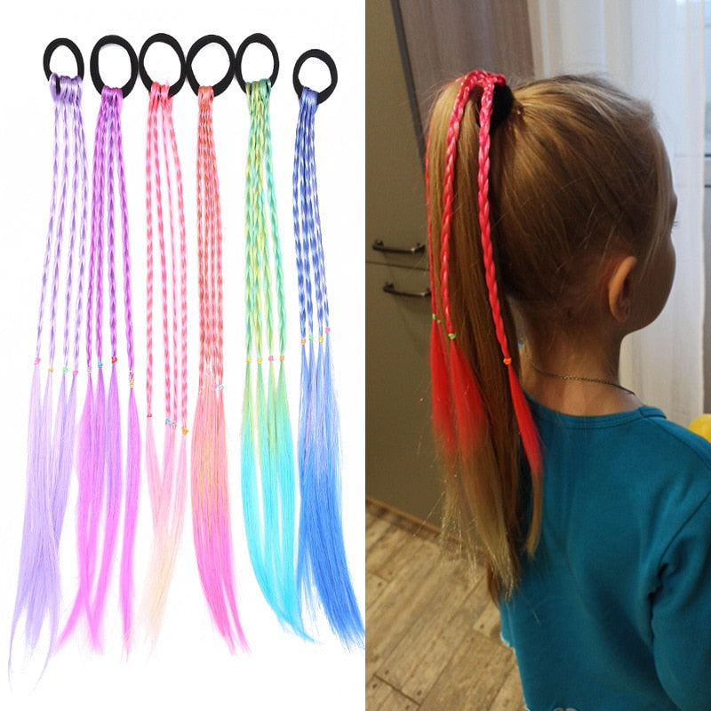 Kids Playful and Colourful Pigtails Hair Extension. Hairxza Hair Accessories. Hair accessories in USA. Bride accessories in USA. Bridal hair accessories in USA. Kids hair accessories in USA. Girls hair accessories. Hair products. Beautiful hair accessories.