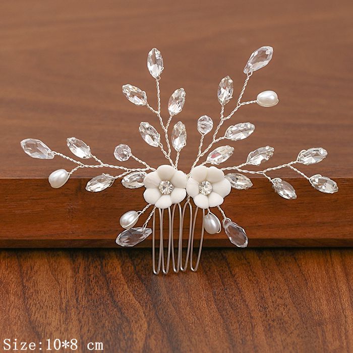 Shimmering Silver Pearl and Rhinestone Hair Combs. Wedding bridal hair combs. Wedding bridal hair accessory.