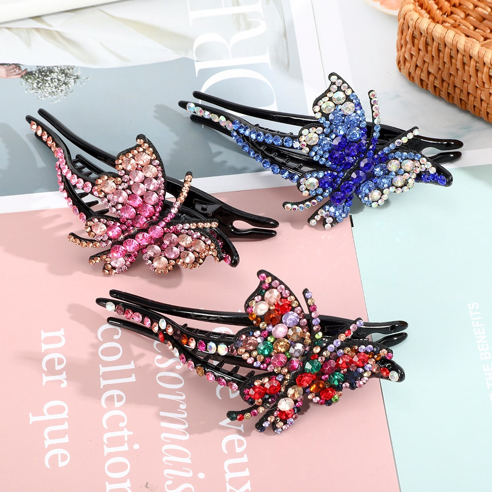 Retro Glam Rhinestone Hairpins. Hair accessories in USA. Bride accessories in USA. Bridal hair accessories in USA. Kids hair accessories in USA. Girls hair accessories. Hair products. Beautiful hair accessories.