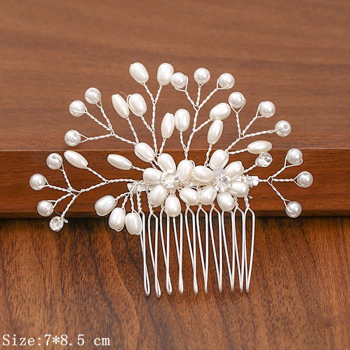 Shimmering Silver Pearl and Rhinestone Hair Combs. Wedding bridal hair combs. Wedding bridal hair accessory.