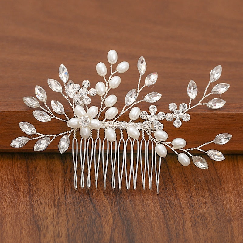 Silver and best sale pearl hair combs