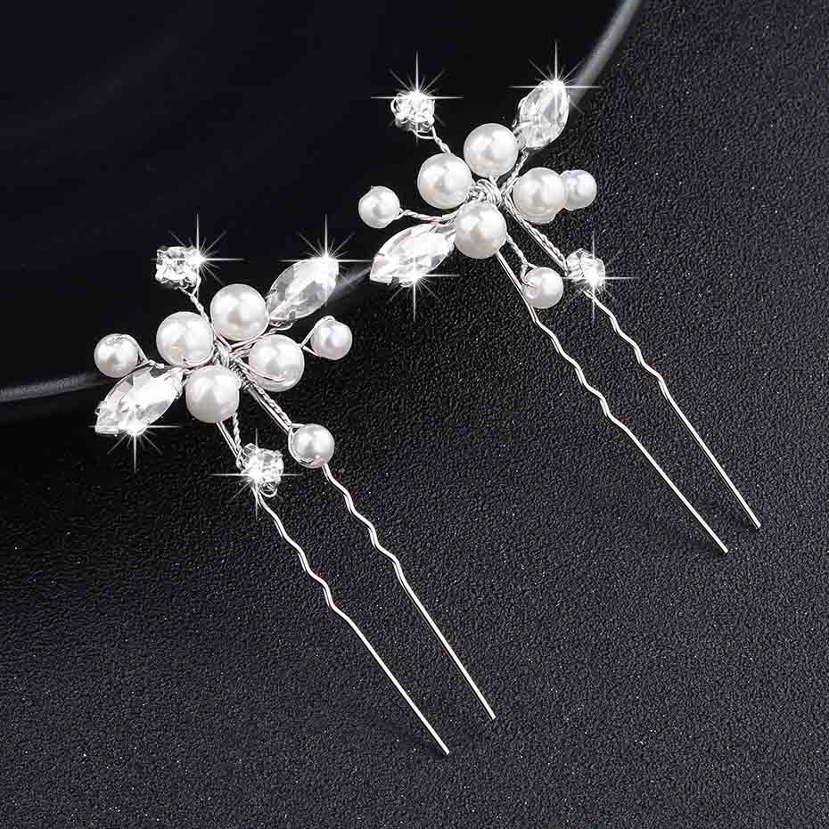 Crystal Blossom Hairpins - Handmade Wedding Hair Accessories