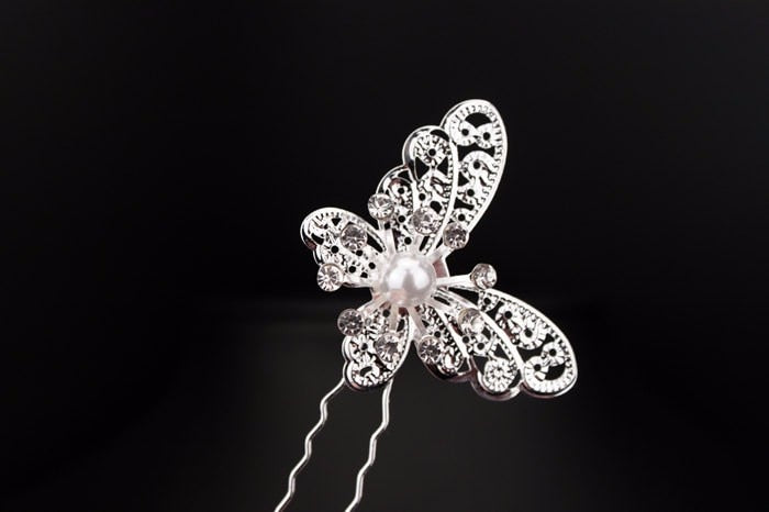 Radiant Pearl Butterfly Hairpins. Bridal Wedding hair accessory. Bridal hair Accessory. Wedding bridal hair combs. Hair accessories for brides. Hair accessories in USA. Bride accessories in USA. Bridal hair accessories in USA. Kids hair accessories in USA. Girls hair accessories. Hair products. Beautiful hair accessories.