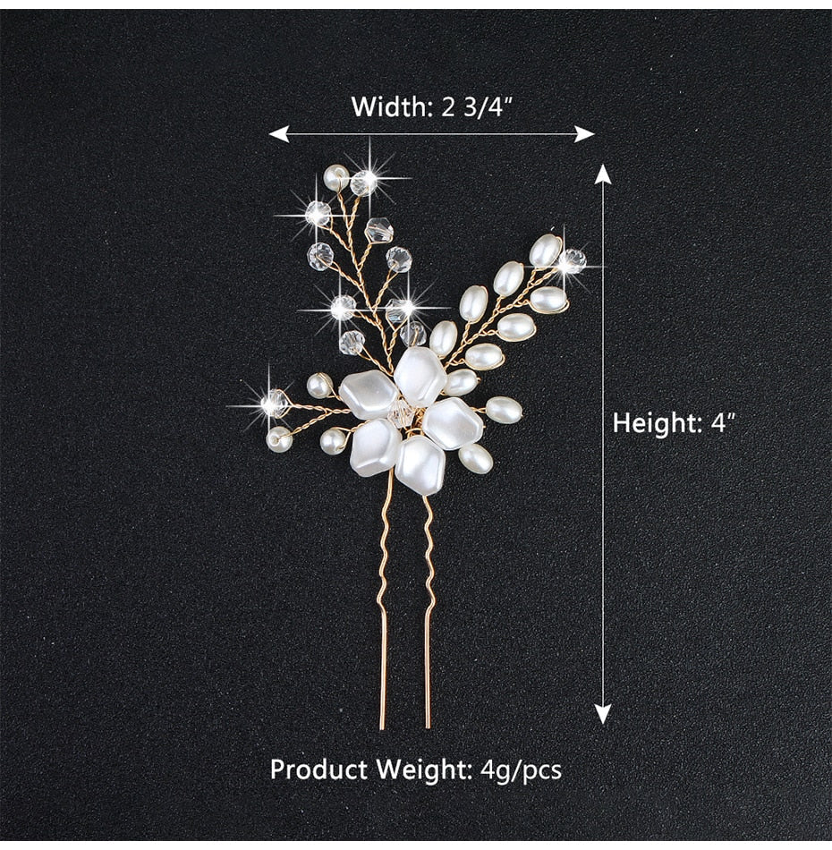 Crystal Blossom Hairpins - Handmade Wedding Hair Accessories