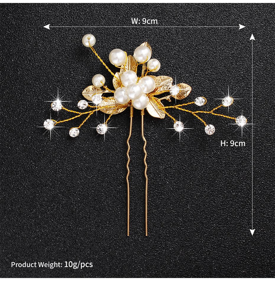 Crystal Blossom Hairpins - Handmade Wedding Hair Accessories