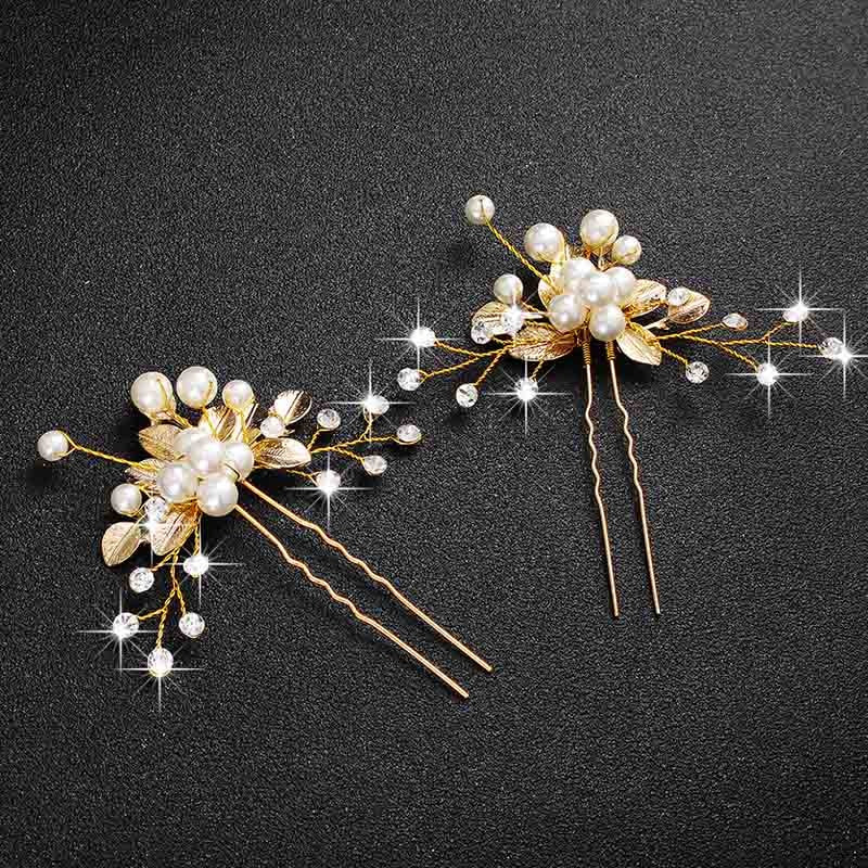 Crystal Blossom Hairpins - Handmade Wedding Hair Accessories