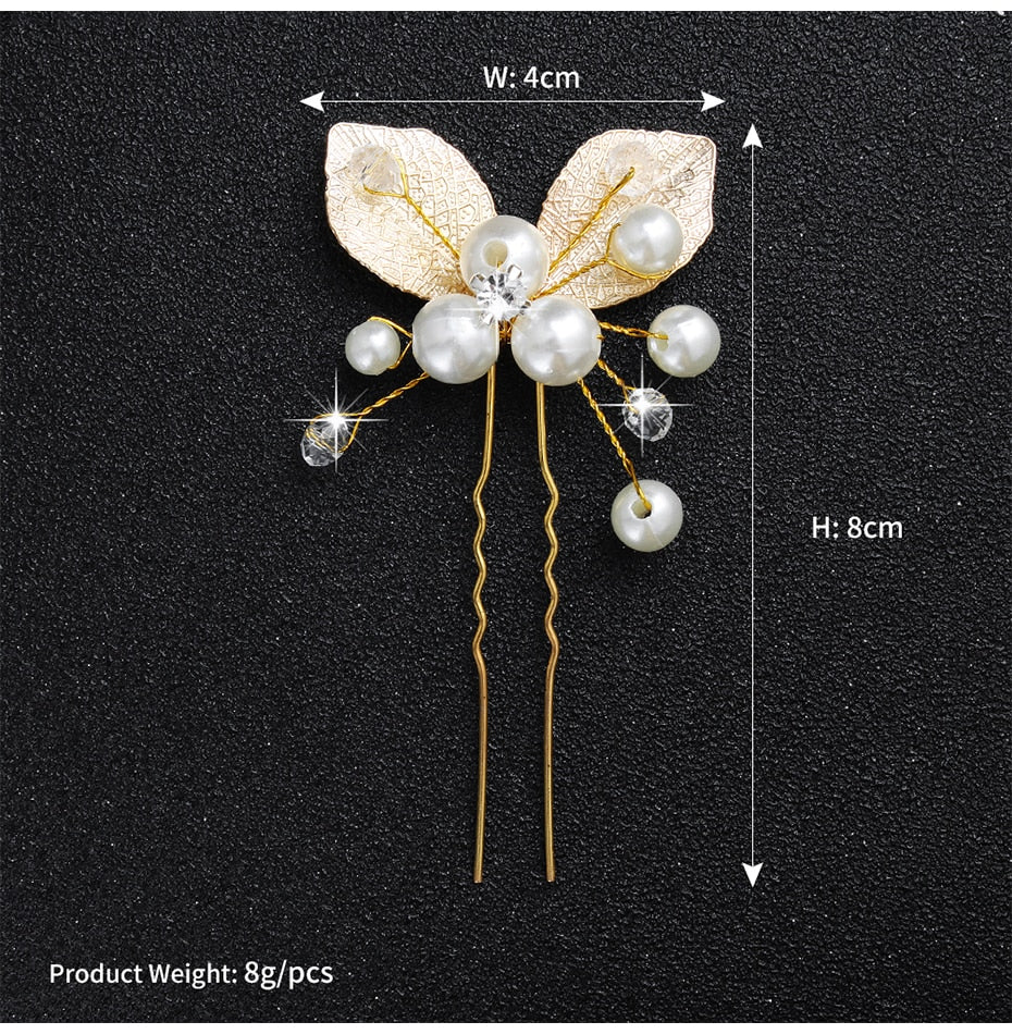 Crystal Blossom Hairpins - Handmade Wedding Hair Accessories