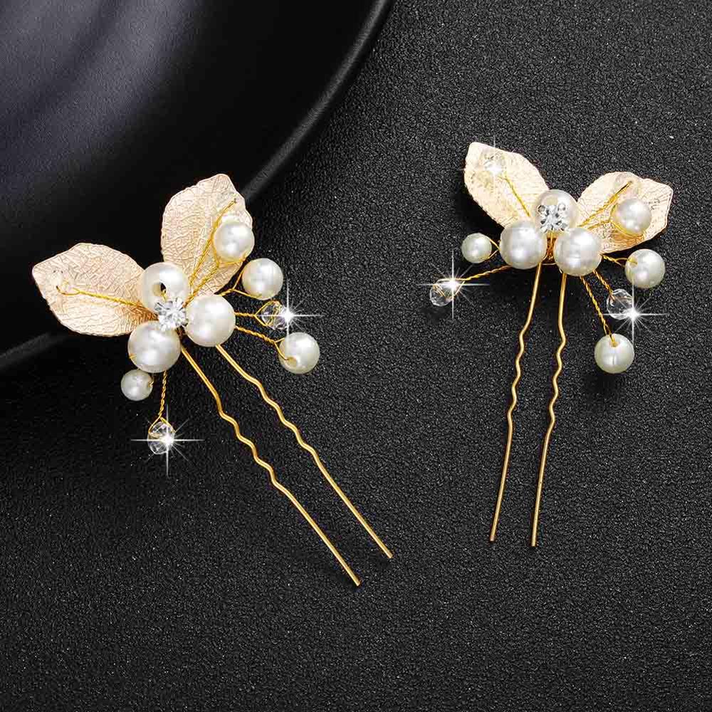 Crystal Blossom Hairpins - Handmade Wedding Hair Accessories