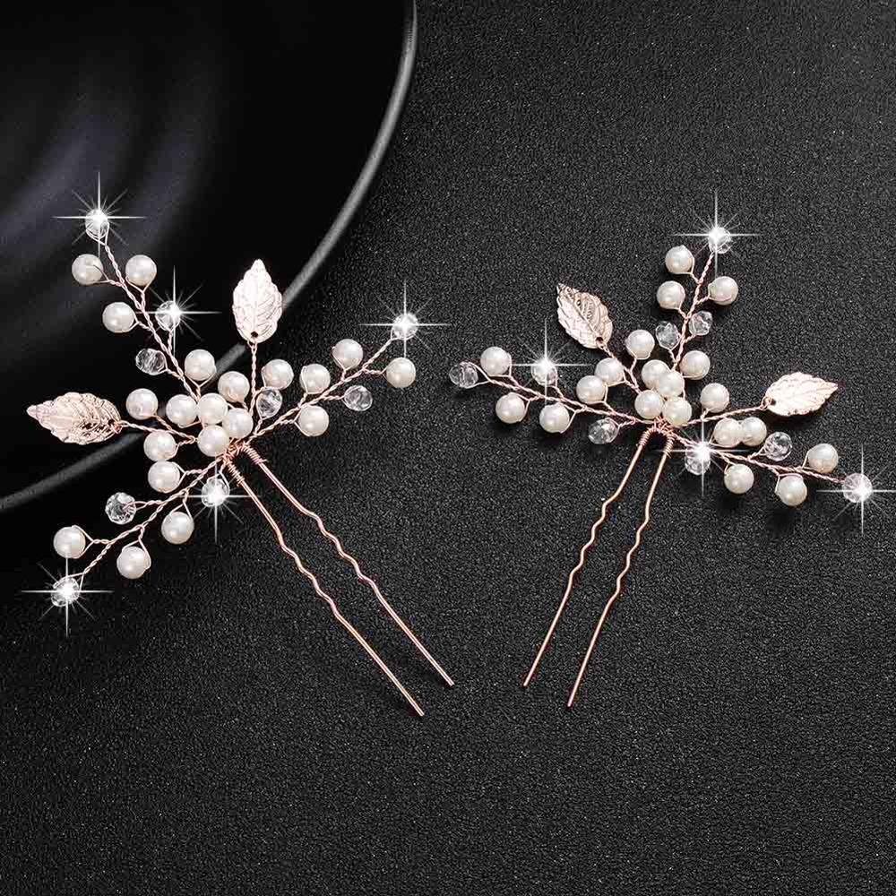 Crystal Blossom Hairpins - Handmade Wedding Hair Accessories