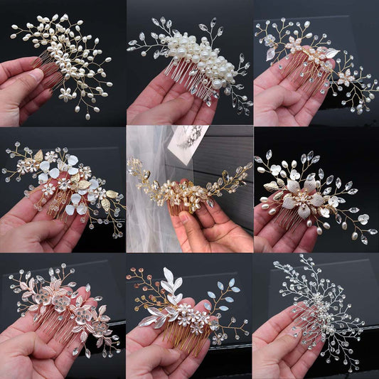 Crystal Pearl Hair Combs for Bridal.Hair accessories in USA. Bride accessories in USA. Bridal hair accessories in USA. Kids hair accessories in USA. Girls hair accessories. Hair products. Beautiful hair accessories.