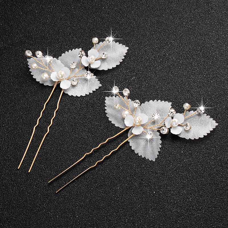 Crystal Blossom Hairpins - Handmade Wedding Hair Accessories