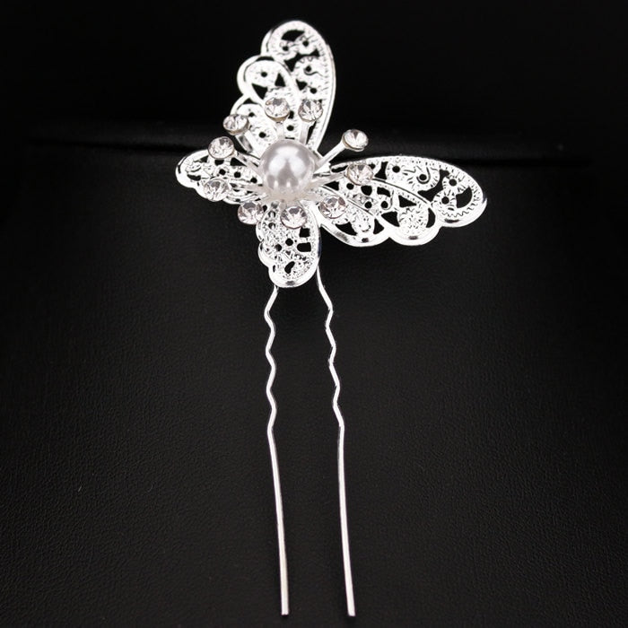 Radiant Pearl Butterfly Hairpins. Bridal Wedding hair accessory. Bridal hair Accessory. Wedding bridal hair combs. Hair accessories for brides. Hair accessories in USA. Bride accessories in USA. Bridal hair accessories in USA. Kids hair accessories in USA. Girls hair accessories. Hair products. Beautiful hair accessories.