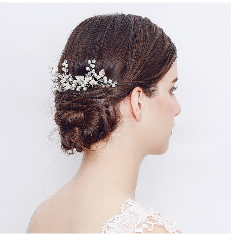 Crystal Blossom Hairpins - Handmade Wedding Hair Accessories