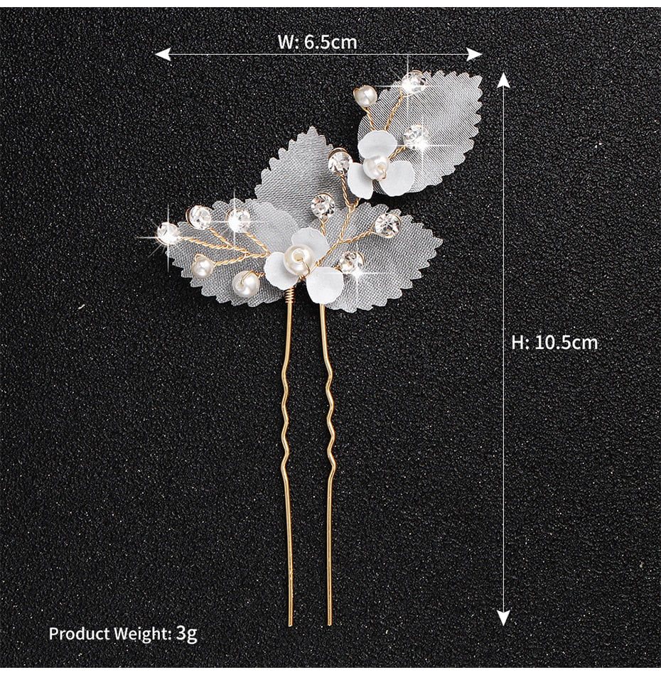 Crystal Blossom Hairpins - Handmade Wedding Hair Accessories