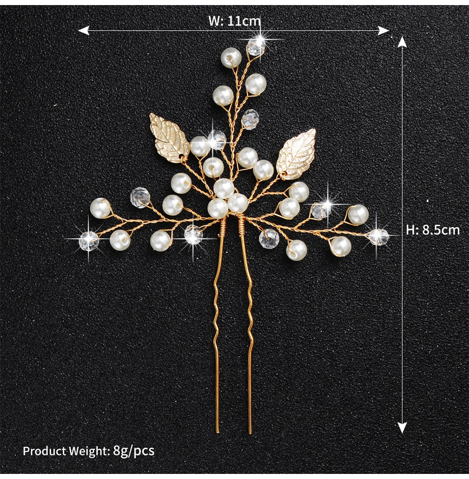 Crystal Blossom Hairpins - Handmade Wedding Hair Accessories