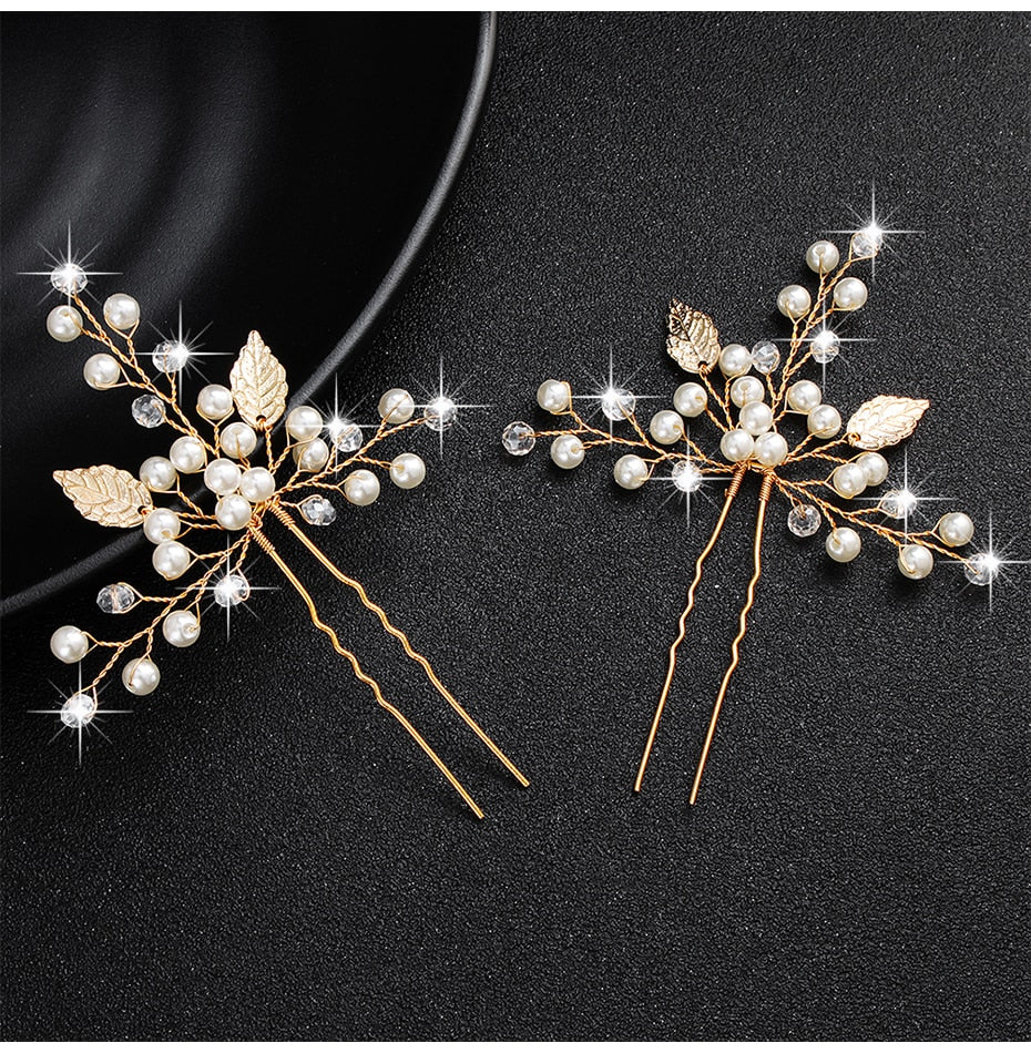 Crystal Blossom Hairpins - Handmade Wedding Hair Accessories