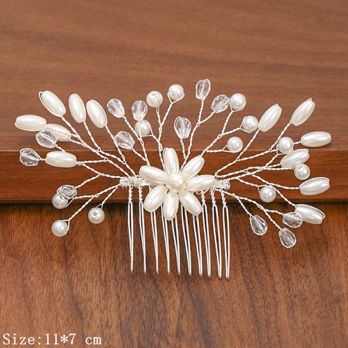 Shimmering Silver Pearl and Rhinestone Hair Combs. Wedding bridal hair combs. Wedding bridal hair accessory.