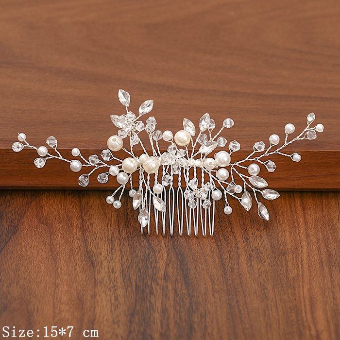 Shimmering Silver Pearl and Rhinestone Hair Combs. Wedding bridal hair combs. Wedding bridal hair accessory.