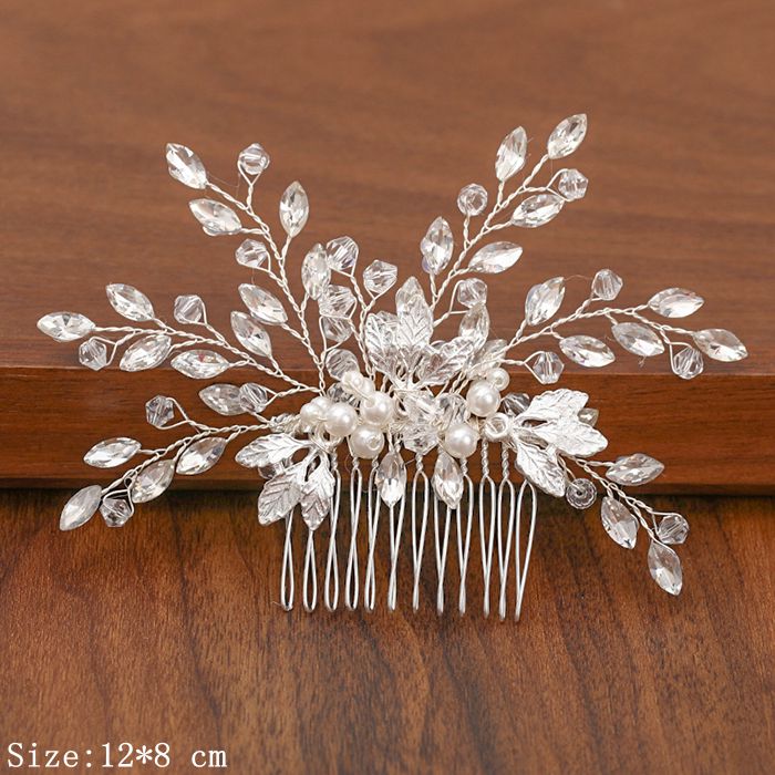 Shimmering Silver Pearl and Rhinestone Hair Combs. Wedding bridal hair combs. Wedding bridal hair accessory.