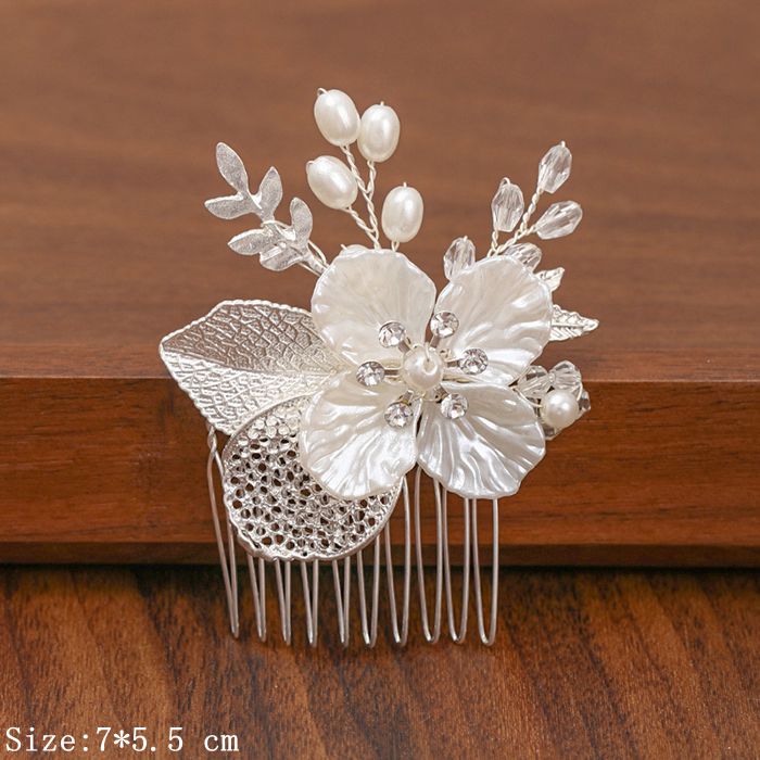 Shimmering Silver Pearl and Rhinestone Hair Combs. Wedding bridal hair combs. Wedding bridal hair accessory.