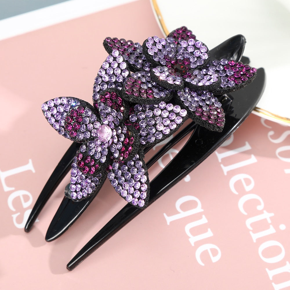 Retro Glam Rhinestone Hairpins. Hair accessories in USA. Bride accessories in USA. Bridal hair accessories in USA. Kids hair accessories in USA. Girls hair accessories. Hair products. Beautiful hair accessories.