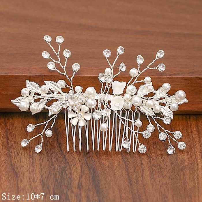 Shimmering Silver Pearl and Rhinestone Hair Combs. Wedding bridal hair combs. Wedding bridal hair accessory.