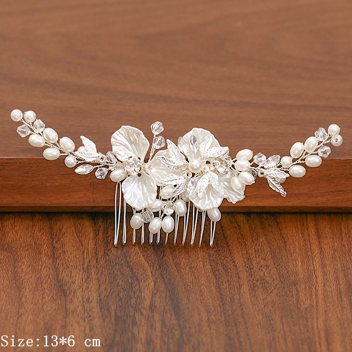 Shimmering Silver Pearl and Rhinestone Hair Combs. Wedding bridal hair combs. Wedding bridal hair accessory.