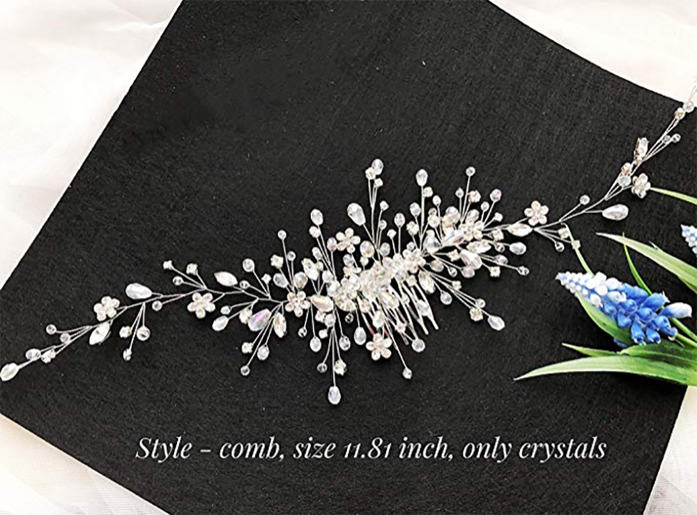 Vintage Crystal Hair Comb for Weddings and Banquets. Hairxza Hair Accessories. Hair accessories in USA. Bride accessories in USA. Bridal hair accessories in USA. Kids hair accessories in USA. Girls hair accessories. Hair products. Beautiful hair accessories.