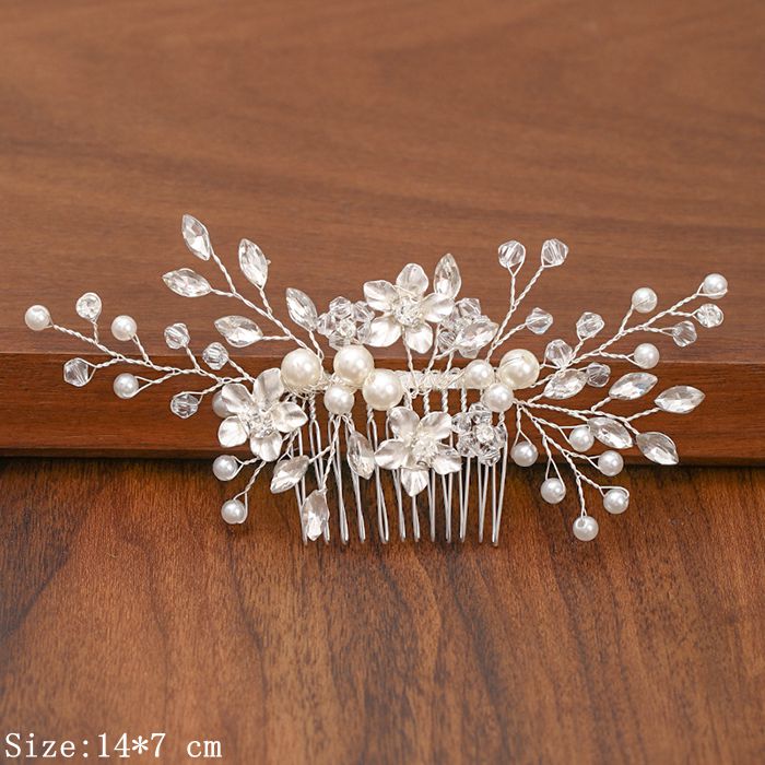 Shimmering Silver Pearl and Rhinestone Hair Combs. Wedding bridal hair combs. Wedding bridal hair accessory.