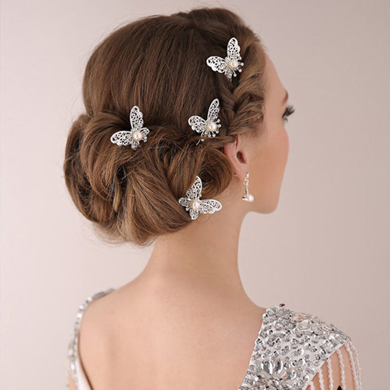 Radiant Pearl Butterfly Hairpins. Bridal Wedding hair accessory. Bridal hair Accessory. Wedding bridal hair combs. Hair accessories for brides. Hair accessories in USA. Bride accessories in USA. Bridal hair accessories in USA. Kids hair accessories in USA. Girls hair accessories. Hair products. Beautiful hair accessories.