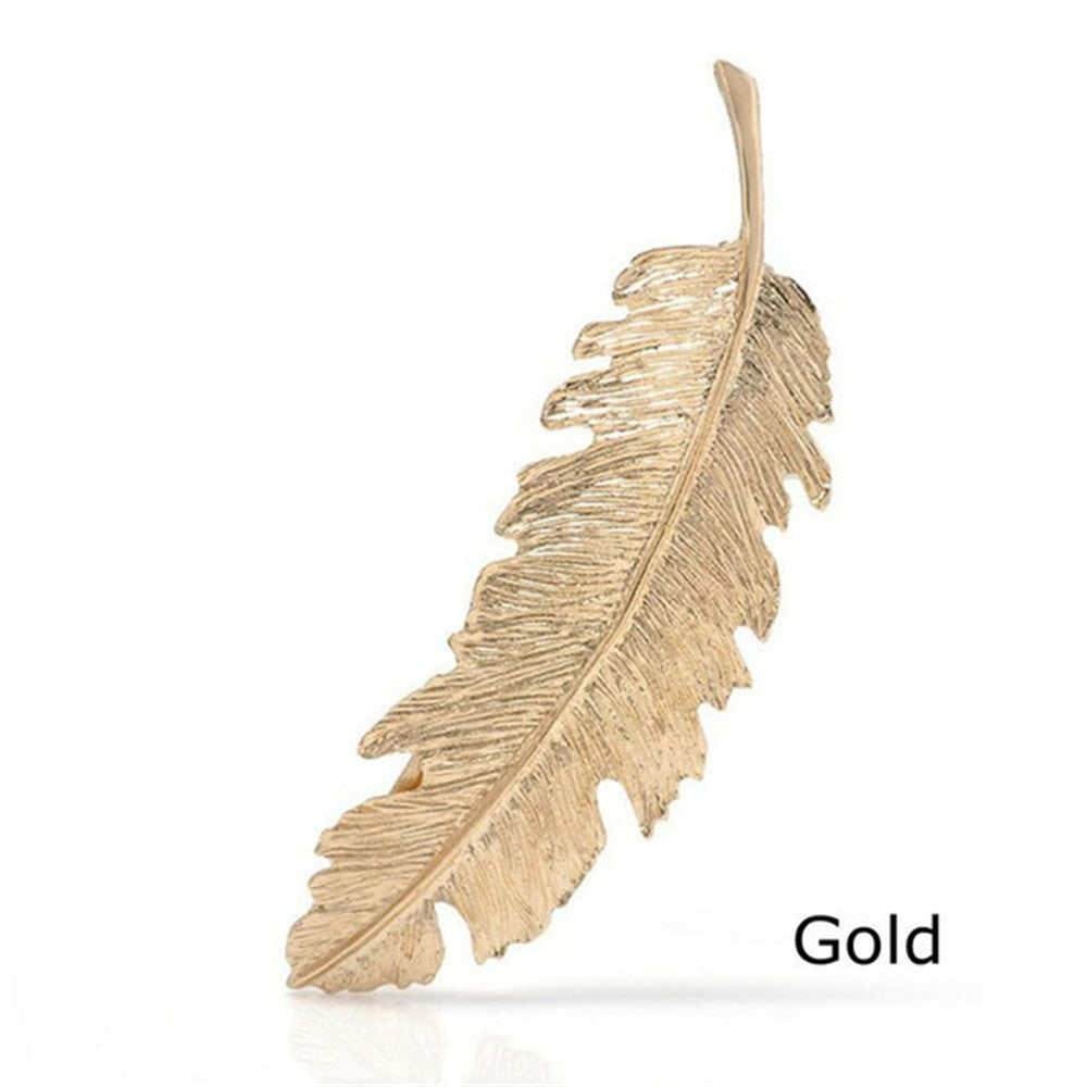 Feather Leaf Barrette: Vintage Alloy Hair Clip for Women. Hair accessories in USA. Bride accessories in USA. Bridal hair accessories in USA. Kids hair accessories in USA. Girls hair accessories. Hair products. Beautiful hair accessories.