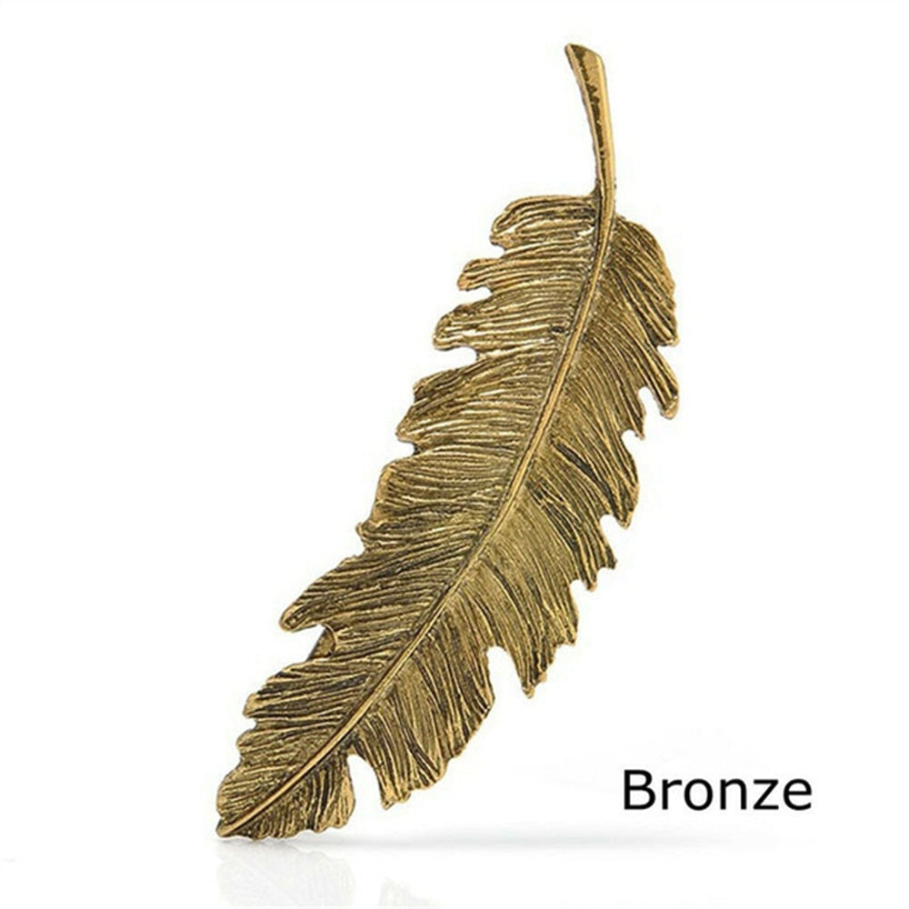 Feather Leaf Barrette: Vintage Alloy Hair Clip for Women. Hair accessories in USA. Bride accessories in USA. Bridal hair accessories in USA. Kids hair accessories in USA. Girls hair accessories. Hair products. Beautiful hair accessories.