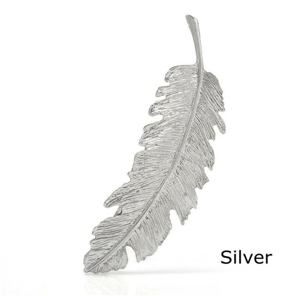 Feather Leaf Barrette: Vintage Alloy Hair Clip for Women. Hair accessories in USA. Bride accessories in USA. Bridal hair accessories in USA. Kids hair accessories in USA. Girls hair accessories. Hair products. Beautiful hair accessories.