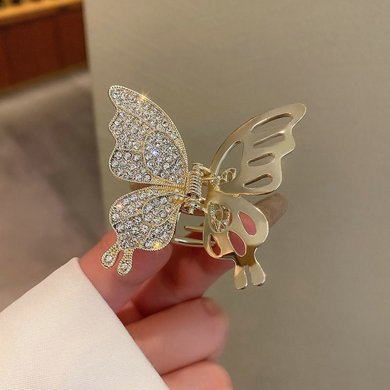 Chic Silver Butterfly and Rose Flower Hairpin. Hair accessories in USA. Bride accessories in USA. Bridal hair accessories in USA. Kids hair accessories in USA. Girls hair accessories. Hair products. Beautiful hair accessories.