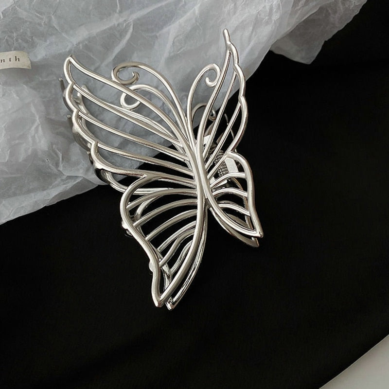 Chic Silver Butterfly and Rose Flower Hairpin. Hair accessories in USA. Bride accessories in USA. Bridal hair accessories in USA. Kids hair accessories in USA. Girls hair accessories. Hair products. Beautiful hair accessories.