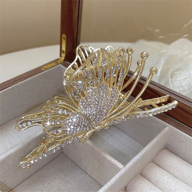 Retro Glam Rhinestone Butterfly Hair Claw. Hair accessories in USA. Bride accessories in USA. Bridal hair accessories in USA. Kids hair accessories in USA. Girls hair accessories. Hair products. Beautiful hair accessories.