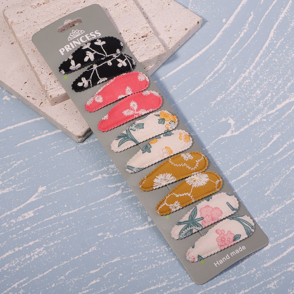 Colorful Snapset Embroidery Hair Clips for Girls. Hairxza Hair Accessories.